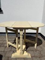 Eiken bijzettafel uitklapbaar, Minder dan 55 cm, Gebruikt, Landelijk, Ovaal