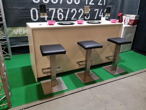 16x Tabouret inox pivotant (assise neuve), Huis en Inrichting, Barkrukken, Zo goed als nieuw, Draaibaar, Ophalen of Verzenden
