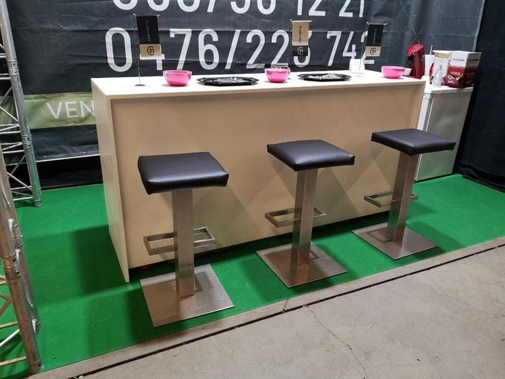 16x Tabouret inox pivotant (assise neuve), Huis en Inrichting, Barkrukken, Zo goed als nieuw, Draaibaar, Ophalen of Verzenden