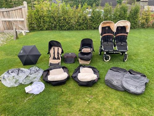 Bugaboo donkey twin, Kinderen en Baby's, Buggy's, Gebruikt, Overige merken, Duomodel, Regenhoes, Verstelbare rugleuning, Voetenzak
