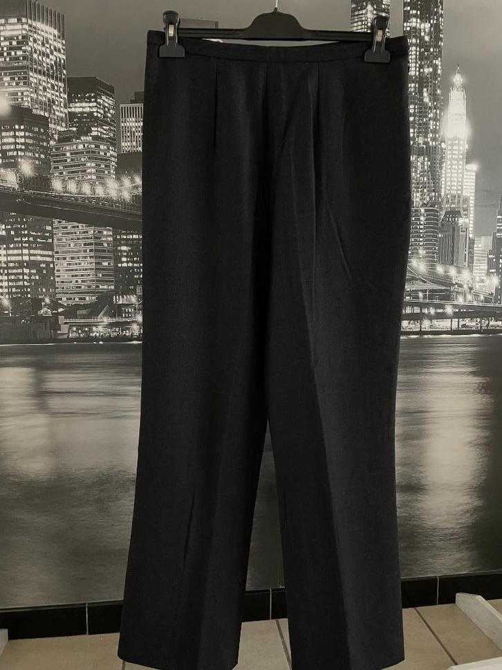 elegante lange broek - Anne Belin - 42 - antraciet, Kleding | Dames, Broeken en Pantalons, Zo goed als nieuw, Maat 42/44 (L), Zwart