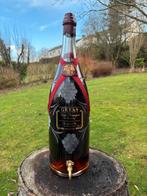 Vieil armagnac gelas bouteille gravée main 3L pleine, Enlèvement ou Envoi, Comme neuf, Pleine