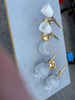 Koperen wandverlichting, Ophalen, Zo goed als nieuw, Glas
