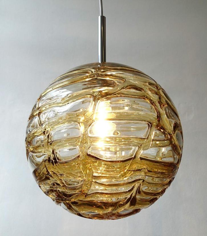 Vintage Doria Leuchten Globe vintage hanglamp XXL Murano, Huis en Inrichting, Lampen | Hanglampen, Gebruikt, 75 cm of meer, Ophalen of Verzenden
