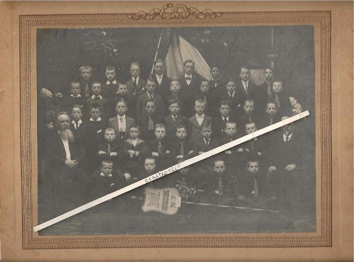 Anvers-1917-École pour garçons-Grand Photo-Marktgravelei, Collections, Photos & Gravures, Utilisé, Photo, Autres sujets/thèmes