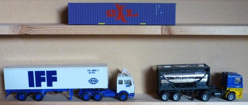 Camions de transport de conteneurs et conteneur 2XL 1/87 HO, Hobby & Loisirs créatifs, Trains miniatures | HO, Comme neuf, Autres types