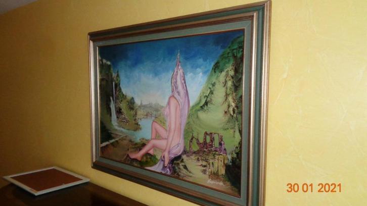 Schilderij: André Vanderhaeghe, Antiek en Kunst, Kunst | Schilderijen | Klassiek, Ophalen of Verzenden