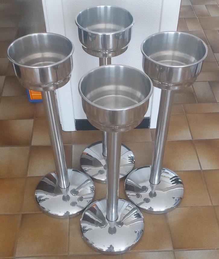Wijn/champagne koeler op voet - RVS/Inox, Huis en Inrichting, Woonaccessoires | Wijnrekken, Gebruikt, 50 tot 75 cm, Metaal, Minder dan 5 flessen