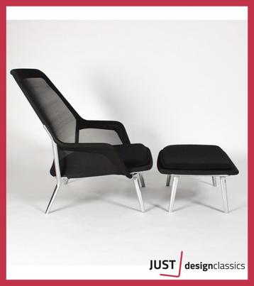 Vitra Slow Chair & Ottoman Zwart Tricot  (voorraad:2) beschikbaar voor biedingen