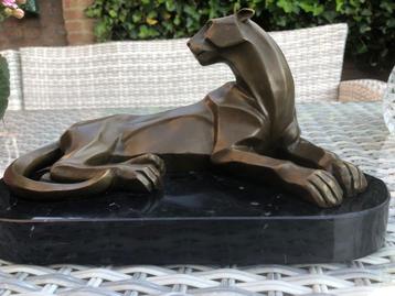 bronzen art sculptuur panter poema jaquar abstract  beschikbaar voor biedingen