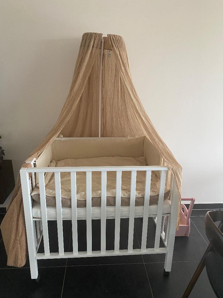 Babypark met alle toebehoren, Kinderen en Baby's, Babyparken, Gebruikt, Rechthoekig, In hoogte verstelbaar, Boxkleed, Wieltjes