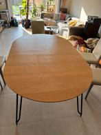 Ronde uitschuifbare eettafel, Huis en Inrichting, Tafels | Eettafels, Ophalen, Gebruikt, 100 tot 150 cm, Rond