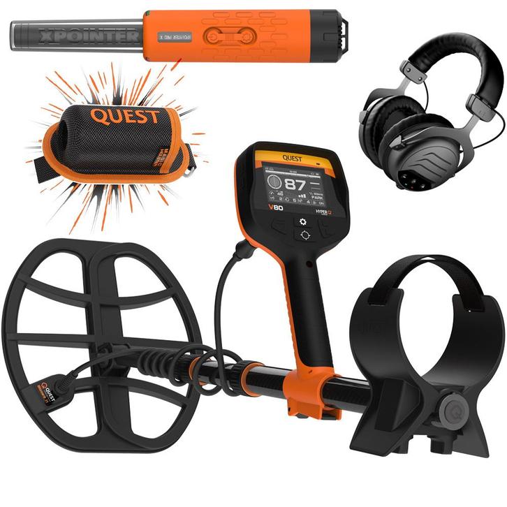 Quest V80 metaaldetector + gratis XPointer Max pinpointer, Hobby en Vrije tijd, Metaaldetectors, Nieuw, Meer dan 30 cm, Overige merken