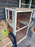 Kooi met voederplateau, Dieren en Toebehoren, Vogels | Hokken en Kooien, Ophalen, Gebruikt, Hout, Vogelkooi