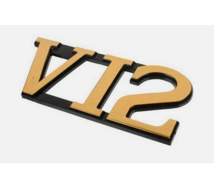 JAGUAR XJS kofferbak logo Goud V12 badge BEC4717G achterkant, Auto diversen, Autostickers, Ophalen of Verzenden