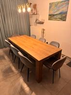 Eettafel in gelamineerd hout., Huis en Inrichting, Ophalen, 6 tot 8 stoelen