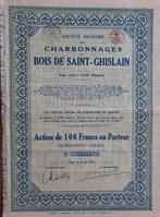 S.A. Charbonnages du bois de saint-Ghislain (1921) Dour, Ophalen of Verzenden, 1920 tot 1950, Aandeel