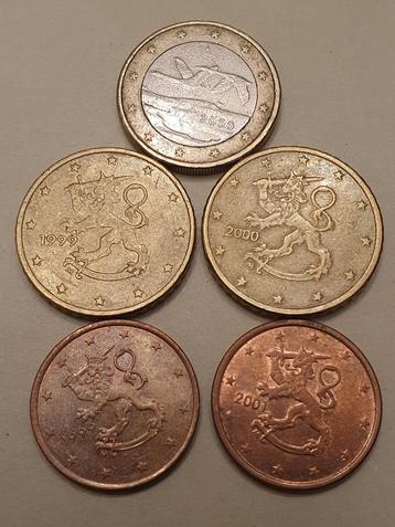5 munten van Finland zie beschrijving, Enlèvement ou Envoi, Finlande, Autres valeurs, Série