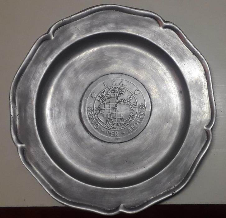 IPA - International Police Association - 2 tinnen borden-, Verzamelen, Militaria | Algemeen, Ophalen of Verzenden