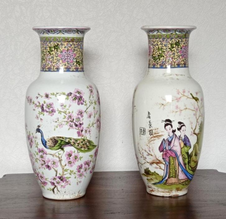 2 prachtige Chinese vazen, Antiek en Kunst, Antiek | Vazen, Ophalen of Verzenden