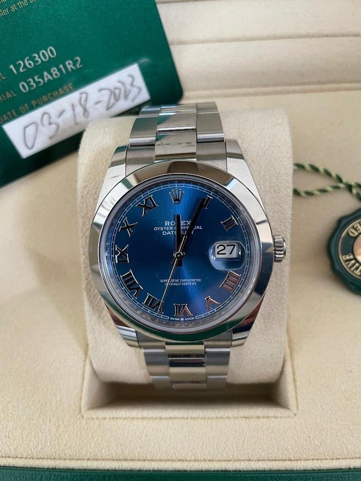 Rolex Datejust 41mm met garantie, Handtassen en Accessoires, Horloges | Heren, Zo goed als nieuw, Polshorloge, Rolex, Staal, Staal