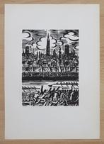 Houtsnede Frans Masereel: GENT: de watersportbaan, Antiek en Kunst, Kunst | Etsen en Gravures, Verzenden