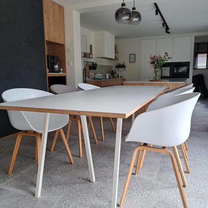HAY tafel + 6 HAY stoelen, Huis en Inrichting, Tafels | Eettafels, Gebruikt, Kunststof, Ophalen