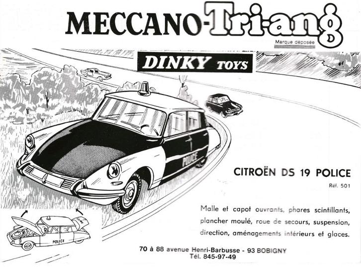 Dinky France Atlas 1/43 : Citroën DS 19 Berline "Police", Hobby en Vrije tijd, Modelauto's | 1:43, Nieuw, Auto, Dinky Toys, Verzenden