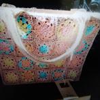 Kleine jute zak. Handmade gehaakt. Bohemian stijl, Handtassen en Accessoires, Tassen | Damestassen, Verzenden, Nieuw, Handtas