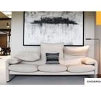 Cassina maralunga 3-zit in wit leder in perfecte staat, Rechte bank, Design, Leer, 75 tot 100 cm