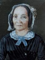 Oud gesigneerd miniatuurportret op ivoor, Antiek en Kunst, Ophalen of Verzenden