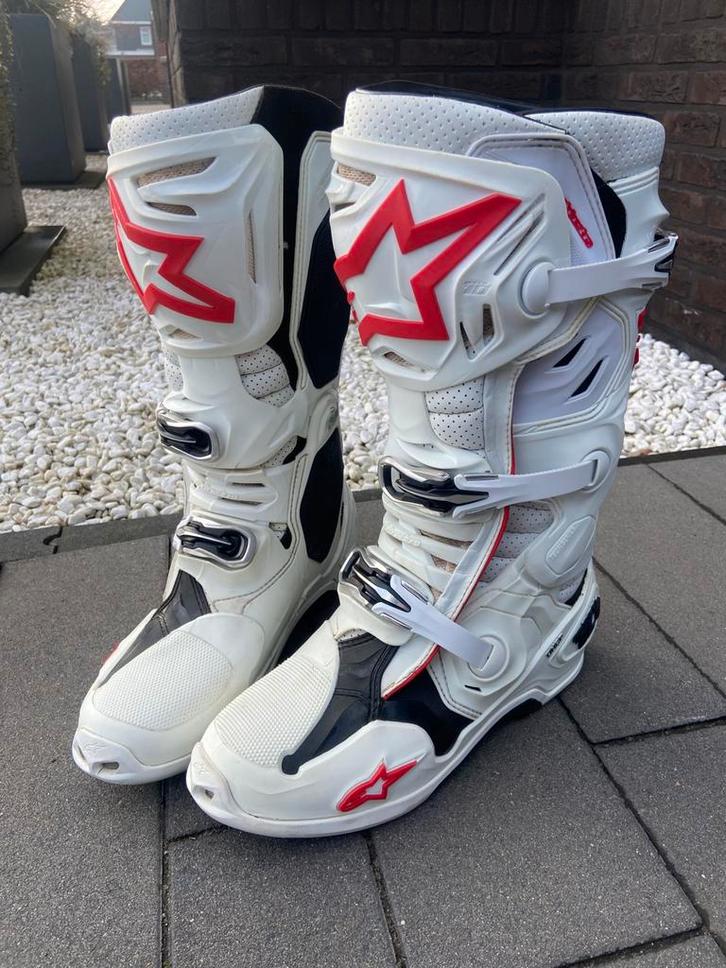 Crosslaarzen Alpinestar Tech 10 Supervented Wit Rood Maat 9, Motoren, Kleding | Motorkleding, Laarzen, Dames, Heren, Kinderen