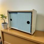 Vintage muntblauw mini hangkastje / muurkastje, Huis en Inrichting, Ophalen of Verzenden, Zo goed als nieuw