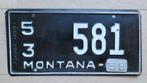 Nummerplaat van Montana U.S.A. 1957/1958 - PRISON MADE, Auto's, Gebruikt, Ophalen of Verzenden