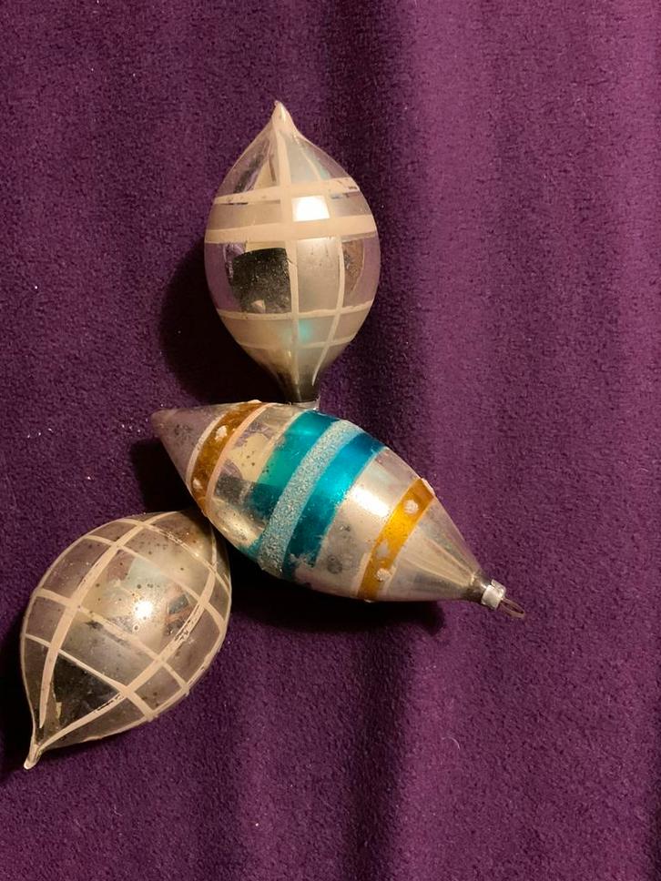 Set van 3 zeer oude kerstballen, Diversen, Kerst, Verzenden