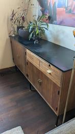 Retro dressoir kast met vitrine, Ophalen, Gebruikt