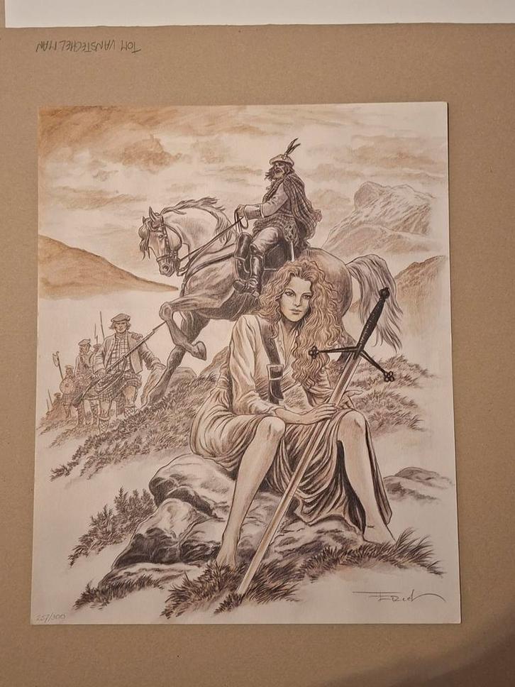 Erwin Sels (Ersel) - Lithographie/ex-libris Claymore, Livres, BD, Comme neuf, Enlèvement ou Envoi