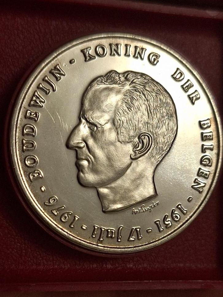 UNC herdenkingsmunt 250fr. 1976 Boudewijn, Postzegels en Munten, Munten | België, Verzenden