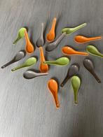 Mooie aperitieflepeltjes, 3 versch. kleuren. Perfecte staat, Keramiek, Overige typen, Nieuw, Ophalen of Verzenden