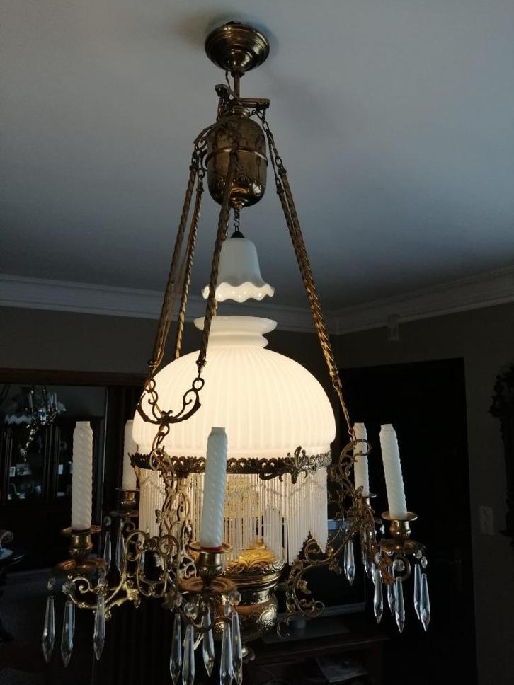 antieke luchter/lustre Belge, Antiek en Kunst, Antiek | Verlichting, Ophalen