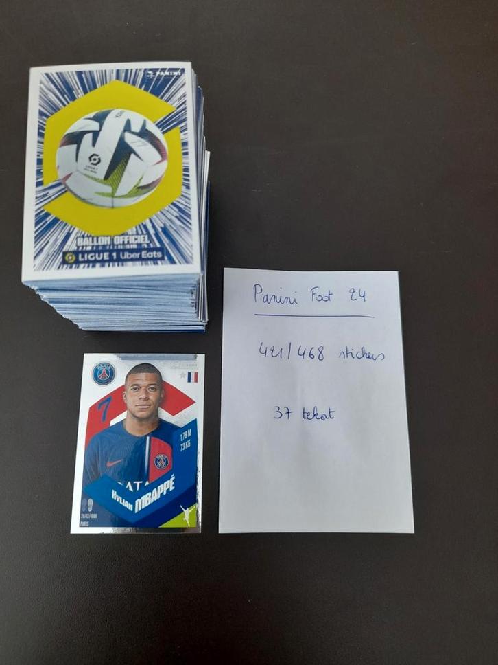 Set 421 Panini stickers Foot 2024 Ligue 1 incl. Mbappe, Hobby en Vrije tijd, Stickers en Plaatjes, Zo goed als nieuw, Sticker