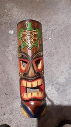 masque Tiki 50 cm en bois d albesia, Antiquités & Art, Enlèvement ou Envoi