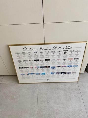 cadre avec toutes les étiquettes Mouton Rothshild 1945-1988 beschikbaar voor biedingen