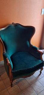 Antieke fauteuil in Louis XV-stijl groen, Antiek en Kunst, Ophalen