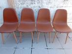 4 chaises couleur cognac, Maison & Meubles, Comme neuf, Brun, Enlèvement, Métal