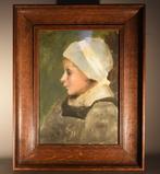 Claude Hayes portret van een jong meisje (19e eeuw), Antiek en Kunst, Ophalen of Verzenden