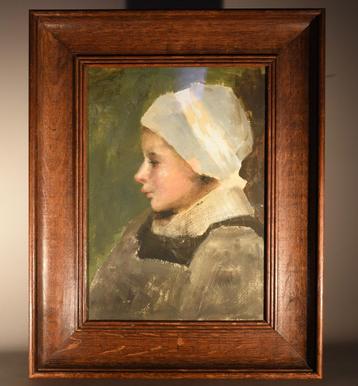 Claude Hayes portret van een jong meisje (19e eeuw)
