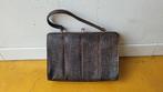 vintage handtas uit slangenleer, Handtassen en Accessoires, Tassen | Damestassen, Ophalen, Gebruikt, Bruin, Handtas