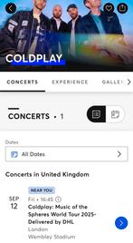 Coldplay Wembley 2 VIP tickets voor morgen