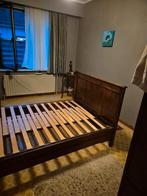 Antiek bed twijfelaar 120 breed. Aanpasbare lattenbodem., Huis en Inrichting, Ophalen, Gebruikt